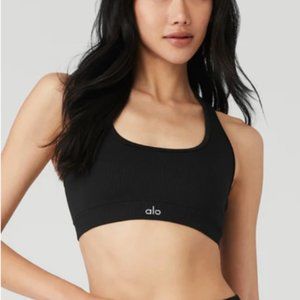 Alo Yoga Seamless Ribbed Bra - Black S